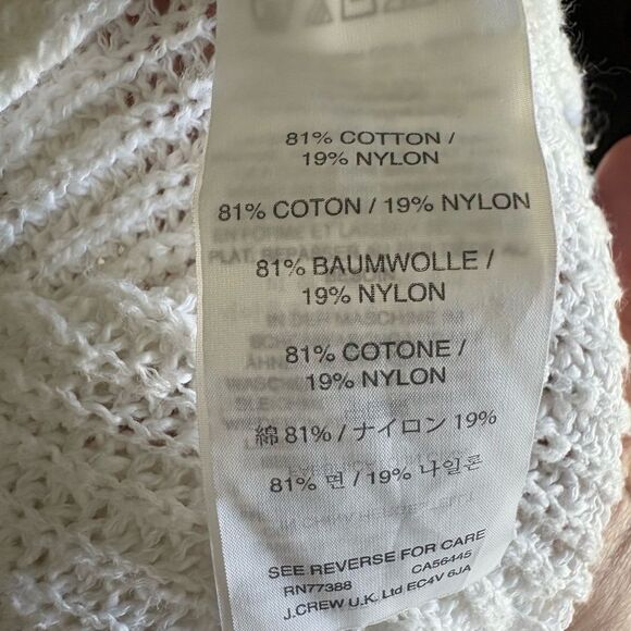 J Crew Sleeveless Knit Top White Ribbed Crew Neck Side Slits Classic Minimalist - Picture 5 of 6